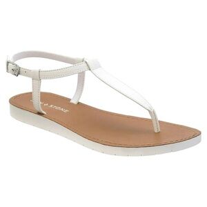New Sun + Stone Kristi Ankle Summer Thong Sandals White 9.5